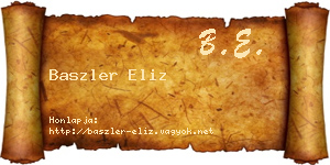 Baszler Eliz névjegykártya